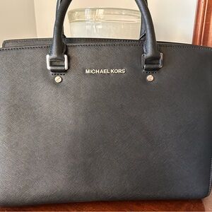 Michael Kors Selma Black Tote with Silver Grommets